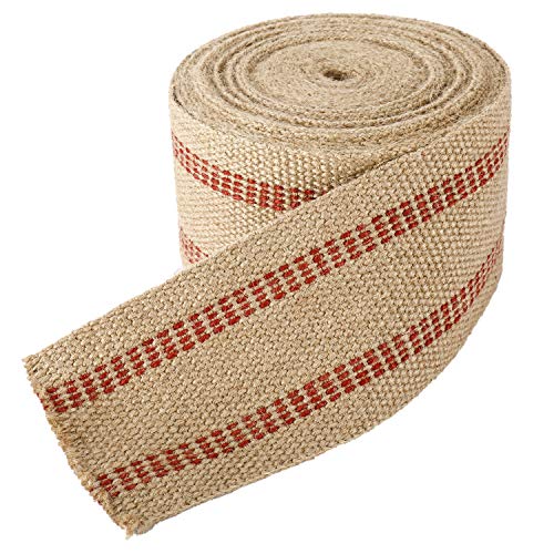 YaeCCC Jute-Gurtband, 8,9 cm x 9,1 m, 5 kg, strapazierfähig, für Stuhlreparatur, Basteln, Juteband, Polster von YaeCCC