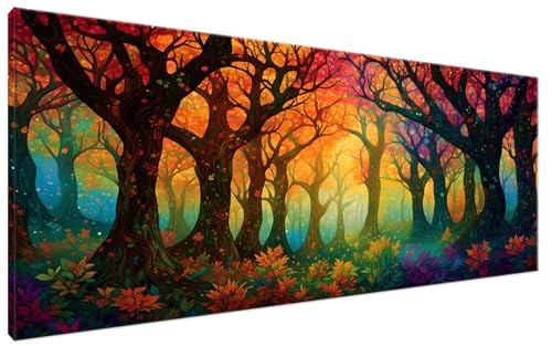 Baum Malen Nach Zahlen Erwachsene Fantasie Malen Nach Zahlen XXL 30x60cm Komplettset ohne Rahmen DIY Bastelset Erwachsene Frauen Malen Nach Zahlen Leinwand Bild für Anfänger und Kinder, Mädchen G3-435 von Yagagse