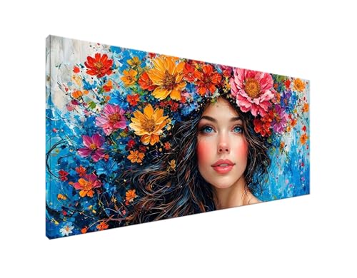 Blume Diamond Painting Erwachsene Bilder, Diamond Painting Frau Diamond Painting Set mit Diamond Painting Zubehör, Crystal Art Basteln Erwachsene, Deko Wohnzimmer, Geschenke Frauen 70x140cm Y2-913 von Yagagse