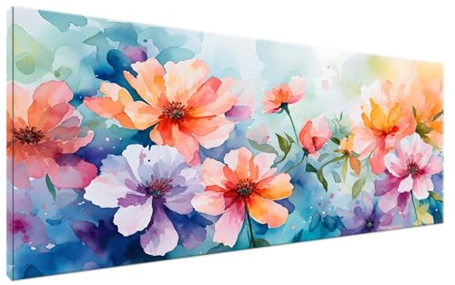 Blume Malen Nach Zahlen Erwachsene Anlage Malen Nach Zahlen XXL 100x200cm Komplettset ohne Rahmen DIY Bastelset Erwachsene Frauen Malen Nach Zahlen Leinwand Bild für Anfänger Kinder, Mädchen G3-267 von Yagagse