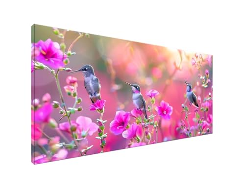 DIY Diamond Painting Blume, 5D Diamant Painting Bilder Vogel Diamond Painting Erwachsene, Diamond Painting Zubehör Cross Stitch Stickerei Bastelset für Schlafzimmer Wanddekor, Geschenke 60x120cm Y2-51 von Yagagse