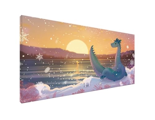 DIY Diamond Painting Dinosaurier, Diamant Painting Bilder Schneeflocke Diamond Painting Erwachsene, Diamond Painting Zubehör Cross Stitch Stickerei Bastelset für Schlafzimmer Wanddekor 70x140cm Y2-603 von Yagagse