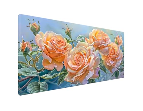 DIY Diamond Painting Pfingstrosenblume, Diamant Painting Bilder Blätter Diamond Painting Erwachsene, Diamond Painting Zubehör Cross Stitch Stickerei Bastelset für Schlafzimmer Wanddekor 100x200cm Y2-3 von Yagagse