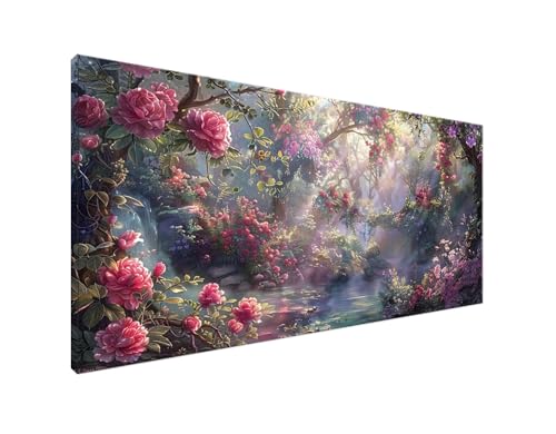 DIY Diamond Painting Wald, 5D Diamant Painting Bilder Blume Diamond Painting Erwachsene, Diamond Painting Zubehör Cross Stitch Stickerei Bastelset für Schlafzimmer Wanddekor, Geschenke 90x180cm Y2-102 von Yagagse