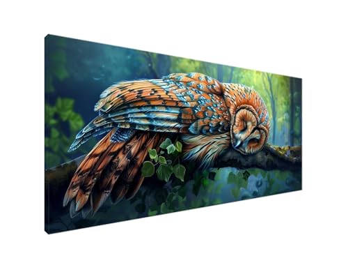 DIY Diamond Painting Wald, 5D Diamant Painting Bilder Eule Diamond Painting Erwachsene, Diamond Painting Zubehör Cross Stitch Stickerei Bastelset für Schlafzimmer Wanddekor, Geschenke 100x200cm Y2-609 von Yagagse