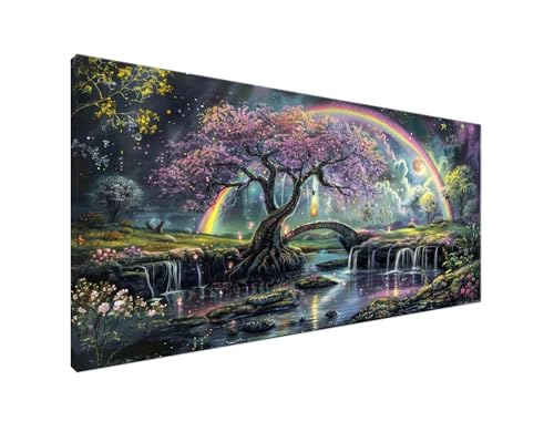 DIY Diamond Painting Wolke, 5D Diamant Painting Bilder Baum Diamond Painting Erwachsene, Diamond Painting Zubehör Cross Stitch Stickerei Bastelset für Schlafzimmer Wanddekor, Geschenke 60x120cm Y2-168 von Yagagse