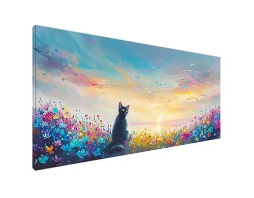 Diamond Painting Katze Diamant Painting Bilder Wald Basteln Erwachsene und Anfänger, Diamond Painting XXL 10x20cm Diamant Art Painting DIY Mosaikherstellung Bastelset Erwachsene für Zimmer Deko Y2-143 von Yagagse