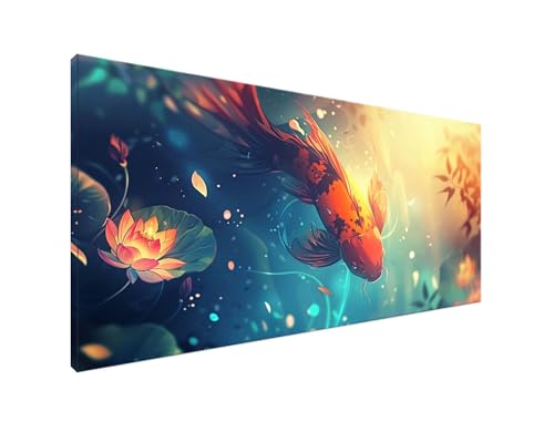 Diamond Painting Koi Diamant Painting Bilder Fisch Basteln Erwachsene und Anfänger, Diamond Painting XXL 10x20cm Diamant Art Painting, DIY Mosaikherstellung Bastelset Erwachsene für Zimmer Deko Y2-29 von Yagagse