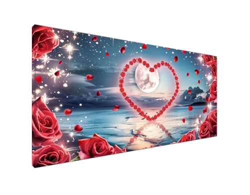 Diamond Painting Liebe Diamant Painting Bilder Rose Basteln Erwachsene und Anfänger, Diamond Painting XXL 10x20cm Diamant Art Painting DIY Mosaikherstellung Bastelset Erwachsene für Zimmer Deko Y2-173 von Yagagse