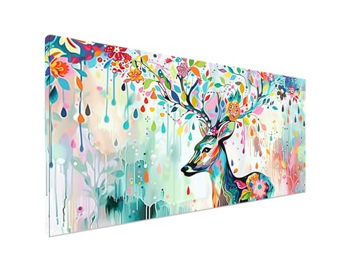 Diamond Painting Reh Diamant Painting Bilder Karikatur Basteln Erwachsene und Anfänger, Diamond Painting XXL 100x200cm Diamant Art Painting, DIY Mosaikherstellung Bastelset für Zimmer Deko Y2-590 von Yagagse