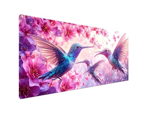 Diamond Painting Rosa Diamant Painting Bilder Vogel Basteln Erwachsene und Anfänger, Diamond Painting XXL 70x140cm Diamant Art Painting, Mosaikherstellung Bastelset Erwachsene für Zimmer Deko Y2-890 von Yagagse