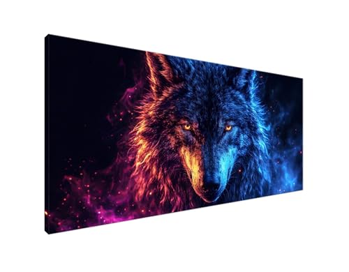 Diamond Painting Tier Diamant Painting Bilder Wolf Basteln Erwachsene und Anfänger, Diamond Painting XXL 80x160cm Diamant Art Painting DIY Mosaikherstellung Bastelset Erwachsene für Zimmer Deko Y2-914 von Yagagse