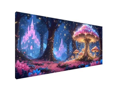 Diamond Painting Wald Diamant Painting Bilder Pilz Basteln Erwachsene und Anfänger, Diamond Painting XXL 60x120cm Diamant Art Painting DIY Mosaikherstellung Bastelset Erwachsene für Zimmer Deko Y2-812 von Yagagse