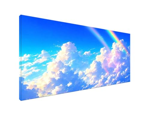 Diamond Painting Wolke Diamant Painting Bilder Regenbogen Basteln Erwachsene und Anfänger, Diamond Painting XXL 70x140cm Diamant Art Painting, Mosaikherstellung Bastelset Frauen für Zimmer Deko Y2-887 von Yagagse