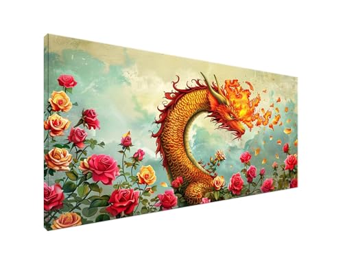 Drachen Diamond Painting Erwachsene Bilder, Diamond Painting Feuer Diamond Painting Set mit Diamond Painting Zubehör, Crystal Art Basteln Erwachsene, Deko Wohnzimmer, DIY Geschenke 10x20cm Y2-220 von Yagagse