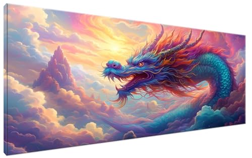 Drachen Malen Nach Zahlen Erwachsene Wolke Malen Nach Zahlen XXL 40x70cm Komplettset ohne Rahmen DIY Bastelset Erwachsene Frauen Malen Nach Zahlen Leinwand Bild für Anfänger und Kinder, Mädchen G3-441 von Yagagse