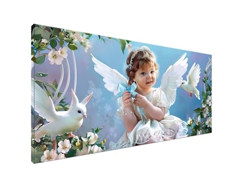 Engel Diamond Painting Erwachsene Bilder, Diamond Painting Taube Diamond Painting Set mit Diamond Painting Zubehör, Crystal Art Basteln Erwachsene, Deko Wohnzimmer, Geschenke Frauen 80x160cm Y2-52 von Yagagse