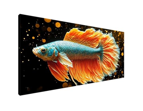 Fisch Diamond Painting Erwachsene Bilder, Diamond Painting Tier Diamond Painting Set mit Diamond Painting Zubehör, Crystal Art Basteln Erwachsene, Deko Wohnzimmer, DIY Geschenke Frauen 40x80cm Y2-877 von Yagagse