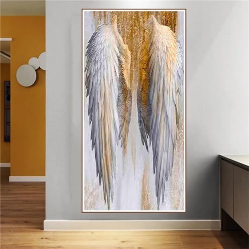 Flügel Diamond Painting Set, DIY 5D Engel Diamant Painting Bilder Bastelset Diamond Painting Erwachsene Groß Full Drill Cross Stickerei Malerei Kits for Gift Wohnzimmer Home Wall Decor 170x85cm JH-362 von Yagagse