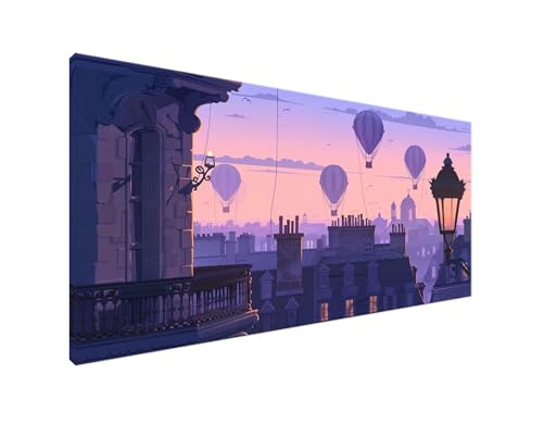 Heißluftballon Diamond Painting Erwachsene Bilder, Diamond Painting Straßenlaterne Diamond Painting Set mit Diamond Painting Zubehör, Crystal Art Basteln Erwachsene, Deko Wohnzimmer 10x20cm Y2-214 von Yagagse