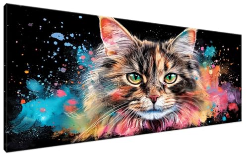 Katze Malen Nach Zahlen Erwachsene Tier Malen Nach Zahlen XXL 40x70cm Komplettset ohne Rahmen DIY Bastelset Erwachsene Frauen Malen Nach Zahlen Leinwand Bild für Anfänger und Kinder, Mädchen G3-330 von Yagagse