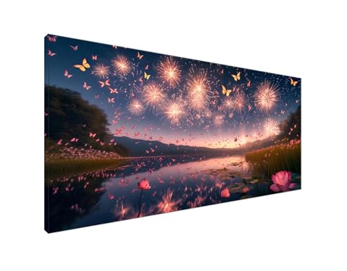 Landschaft Diamond Painting Erwachsene Bilder, Diamond Painting Feuerwerk Diamond Painting Set mit Diamond Painting Zubehör, Crystal Art Basteln Erwachsene, Deko Wohnzimmer, Geschenke 40x80cm Y2-835 von Yagagse