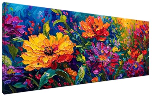 Malen Nach Zahlen Blume, Malen Nach Zahlen Erwachsene Anlage Paint by Numbers Leinwand Bild mit Pinseln und Acrylfarben Handgemalt Ölgemälde Leinwand für Zimmer Deko, Mädchen Geschenk 40x70cm G3-113 von Yagagse