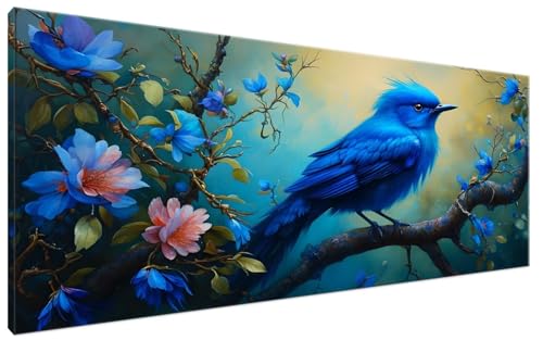 Malen Nach Zahlen Eisvogel, Malen Nach Zahlen Erwachsene Blume Paint by Numbers Leinwand Bild DIY mit Pinseln und Acrylfarben Handgemalt Ölgemälde Leinwand für Deko, Mädchen Geschenk 100x200cm G3-251 von Yagagse