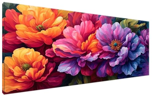 Malen Nach Zahlen Erwachsene Anlage DIY Bastelset Erwachsene Frauen Malen Nach Zahlen Groß XXL 100x200cm Handgemalt Ölgemälde Kit für Anfänger, Malen Nach Zahlen Blume Deko Wohnzimmer, Geschenk G3-67 von Yagagse