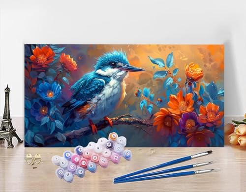 Malen Nach Zahlen Erwachsene Blume DIY Bastelset Erwachsene Frauen Malen nach Zahlen Filialen mit Pinsein und Acrylfarbe, Paint by Numbers Anfänger Handgemalt Ölgemälde Kit für Deko 30x60cm N5-541 von Yagagse