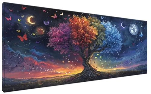 Malen Nach Zahlen Erwachsene Farbe DIY Bastelset Erwachsene Frauen Malen Nach Zahlen Groß XXL 100x200cm Handgemalt Ölgemälde Kit für Anfänger, Malen Nach Zahlen Baum Deko Wohnzimmer, Geschenk G3-280 von Yagagse