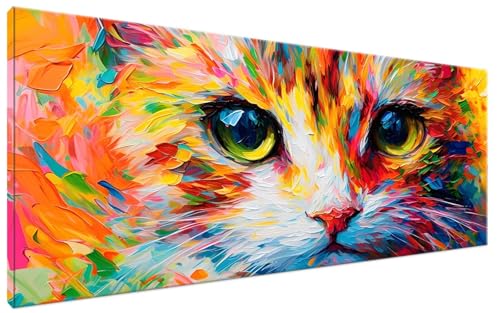 Malen Nach Zahlen Erwachsene Farbe DIY Bastelset Erwachsene Frauen Malen Nach Zahlen Groß XXL 70x140cm Handgemalt Ölgemälde Kit für Anfänger, Malen Nach Zahlen Katze Deko Wohnzimmer, Geschenk G3-181 von Yagagse