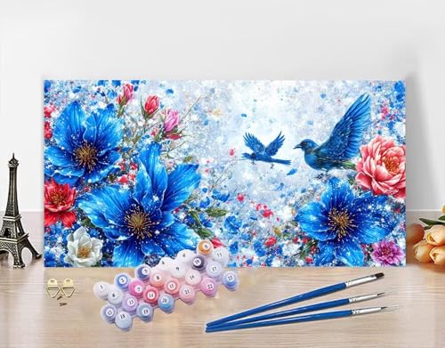 Malen Nach Zahlen Erwachsene Groß 100X220cm, Malen nach Zahlen Blume Paint by Numbers Vogel Malen Nach Zahlen Bastelset Erwachsene, DIY Hobby Kreativ Handgemalt Ölgemalde Geschenke fur Frauen N5-119 von Yagagse