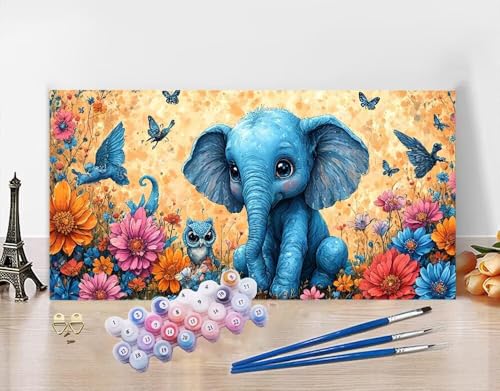 Malen Nach Zahlen Erwachsene Groß 100X220cm, Malen nach Zahlen Elefant Paint by Numbers Vogel Malen Nach Zahlen Bastelset Erwachsene, DIY Hobby Kreativ Handgemalt Ölgemalde Geschenke fur Frauen N5-89 von Yagagse