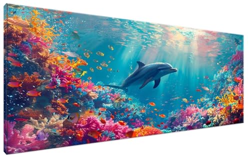 Malen Nach Zahlen Erwachsene Hai Bastelset Erwachsene Frauen Malen Nach Zahlen Groß XXL 100x200cm Handgemalt Ölgemälde Kit für Anfänger, Malen Nach Zahlen Tier Deko Wohnzimmer Bilder, Geschenk G3-268 von Yagagse