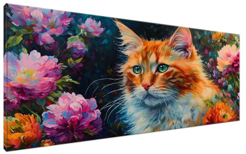 Malen Nach Zahlen Erwachsene Katze Bastelset Erwachsene Frauen Malen Nach Zahlen Groß XXL 30x60cm Handgemalt Ölgemälde Kit für Anfänger, Malen Nach Zahlen Pfingstrose Deko Wohnzimmer, Geschenk G3-403 von Yagagse