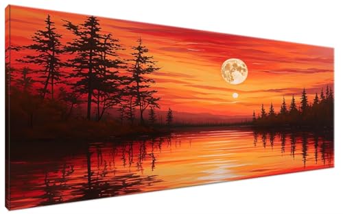 Malen Nach Zahlen Erwachsene Landschaft Bastelset Erwachsene Frauen Malen Nach Zahlen Groß XXL 100x200cm Handgemalt Ölgemälde Kit für Anfänger, Malen Nach Zahlen Mond Deko Wohnzimmer, Geschenk G3-241 von Yagagse