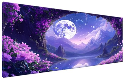 Malen Nach Zahlen Erwachsene Mond Bastelset Erwachsene Frauen Malen Nach Zahlen Groß XXL 30x60cm Handgemalt Ölgemälde Kit für Anfänger, Malen Nach Zahlen Wolke Deko Wohnzimmer Bilder, Geschenk G3-43 von Yagagse