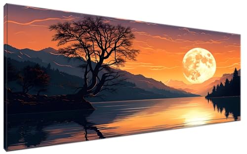 Malen Nach Zahlen Erwachsene Sonnenuntergang DIY Bastelset Erwachsene Frauen Malen Nach Zahlen Groß XXL 80x160cm Handgemalt Ölgemälde Kit für Anfänger, Malen Nach Zahlen Ozean Deko Wohnzimmer G3-253 von Yagagse