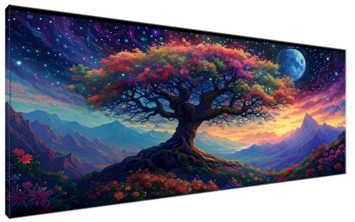 Malen Nach Zahlen Erwachsene Sternenhimmel Bastelset Erwachsene Frauen Malen Nach Zahlen Groß XXL 40x70cm Handgemalt Ölgemälde Kit für Anfänger, Malen Nach Zahlen Baum Zimmer Deko Wohnzimmer G3-421 von Yagagse