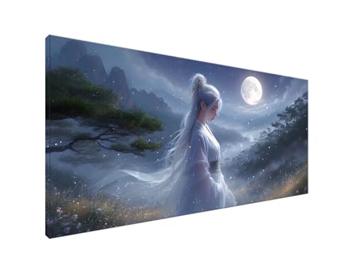 Mann Diamond Painting Erwachsene Bilder, Diamond Painting Mond Diamond Painting Set mit Diamond Painting Zubehör, Crystal Art Basteln Erwachsene, Deko Wohnzimmer, DIY Geschenke Frauen 40x90cm Y2-796 von Yagagse