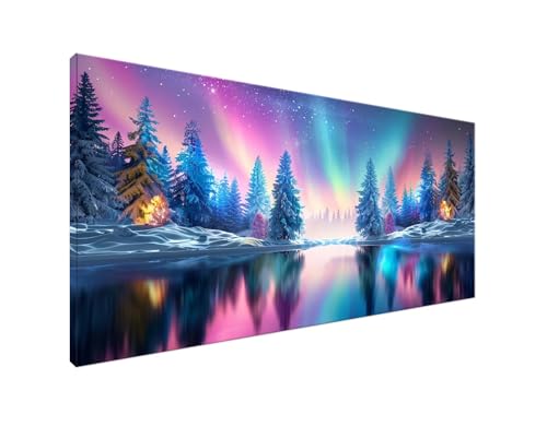 Nordlicht Diamond Painting Erwachsene Bilder, Diamond Painting Baum Diamond Painting Set mit Diamond Painting Zubehör, Crystal Art Basteln Erwachsene, Deko Wohnzimmer, DIY Geschenke 50x100cm Y2-166 von Yagagse