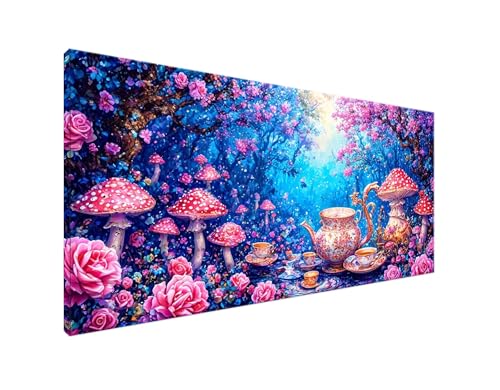 Pilz Diamond Painting Erwachsene Bilder, Diamond Painting Teeservice Diamond Painting Set mit Diamond Painting Zubehör, Crystal Art Basteln Erwachsene, Deko Wohnzimmer, DIY Geschenke 40x80cm Y2-838 von Yagagse