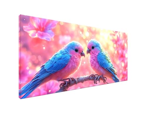 Rosa Diamond Painting Erwachsene Bilder, Diamond Painting Vogel Diamond Painting Set mit Diamond Painting Zubehör, Crystal Art Basteln Erwachsene, Deko Wohnzimmer, Geschenke Frauen 70x140cm Y2-922 von Yagagse