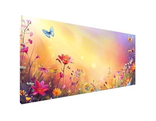 Rosa Diamond Painting Erwachsene Bilder, Diamond Painting Wiese Diamond Painting Set mit Diamond Painting Zubehör, Crystal Art Basteln Erwachsene, Deko Wohnzimmer, DIY Geschenke Frauen 30x60cm Y2-598 von Yagagse