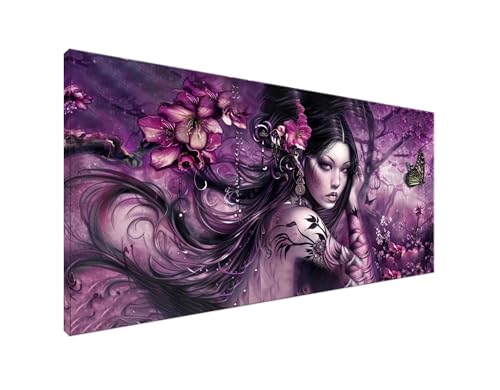 Schmetterling Diamond Painting Erwachsene Bilder, Diamond Painting Frau Diamond Painting Set mit Diamond Painting Zubehör, Crystal Art Basteln Erwachsene, Deko Wohnzimmer, Geschenke 90x180cm Y2-22 von Yagagse