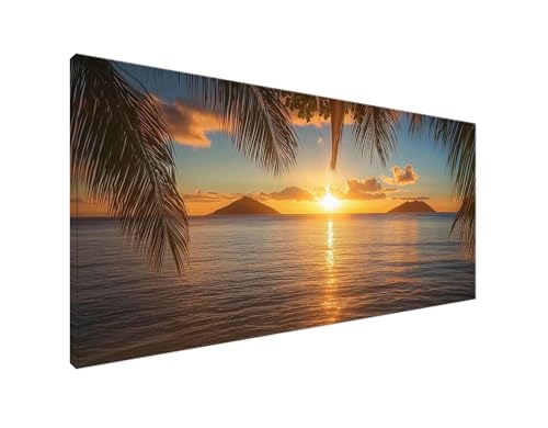 Sonnenaufgang Diamond Painting Erwachsene Bilder, Diamond Painting Ozean Diamond Painting Set mit Diamond Painting Zubehör, Crystal Art Basteln Erwachsene, Deko Wohnzimmer, Geschenke 100x200cm Y2-118 von Yagagse