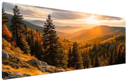 Sonnenaufgang Malen Nach Zahlen Erwachsene Berg Malen Nach Zahlen XXL 40x90cm Komplettset ohne Rahmen DIY Bastelset Erwachsene Frauen Malen Nach Zahlen Leinwand Bild für Anfänger und Kinder G3-249 von Yagagse