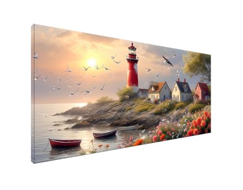 Sonnenuntergang Diamond Painting Erwachsene Bilder, Diamond Painting Häuser Diamond Painting Set mit Diamond Painting Zubehör, Crystal Art Basteln Erwachsene, Deko Wohnzimmer, Geschenke 40x80cm Y2-784 von Yagagse