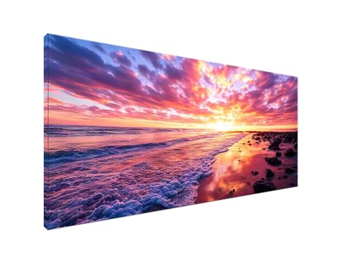 Sonnenuntergang Diamond Painting Erwachsene Bilder, Diamond Painting Strand Diamond Painting Set mit Diamond Painting Zubehör, Crystal Art Basteln Erwachsene, Deko Wohnzimmer, Geschenke 40x90cm Y2-847 von Yagagse